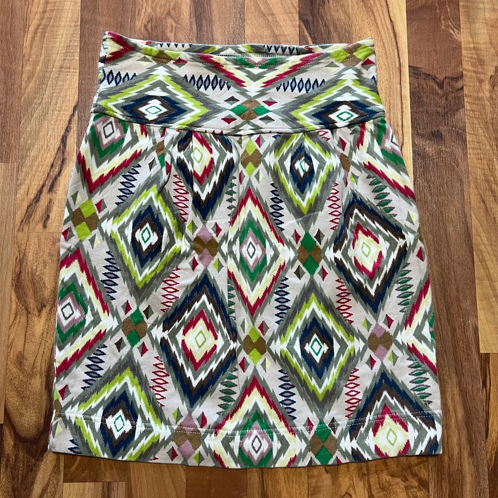 Free People Multicolor Tribal Print Pencil Skirt Size XS